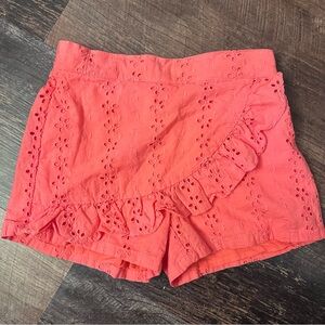 Janie and Jack Coral Eyelet Ruffle Skort